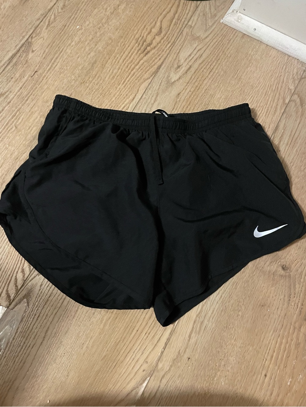 Nike Women's Running Dri Fit black Shorts with Reflective Swoosh S